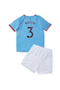 Manchester City Ruben Dias #3 Babytruitje Thuis tenue Kind 2022-23 Korte Mouw (+ Korte broeken)